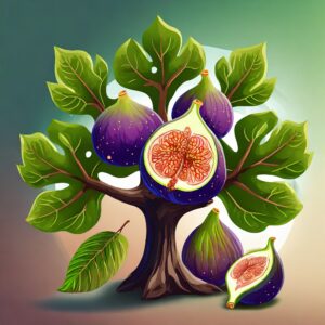 Firefly Logo Für Eine Webseite über Feigenbäume Mit Früchten Und Realistischen Blättern Durchsichtig