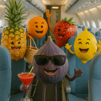 Party feige mit freunden auf dem weg nach mallorca