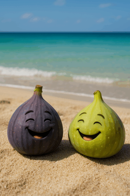 Feigen im sand am strand
