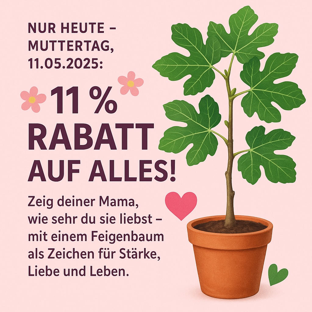 Nur heute – Muttertag, 11.05.2025: 🌸 11 % Rabatt auf alles! 🌸