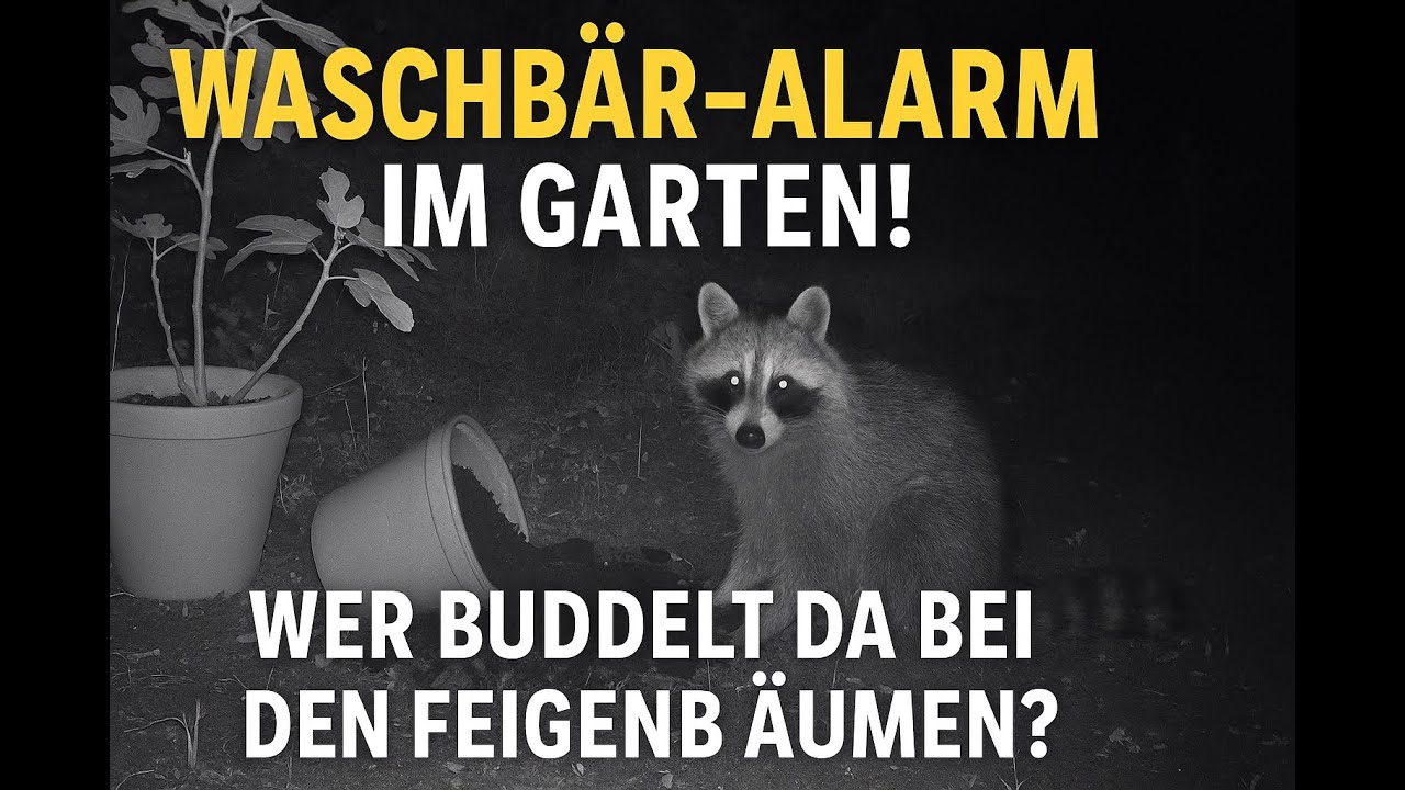 Wer gräbt die töpfe um, waschbär im garten bei den feigenbäumen – 20.05.2025